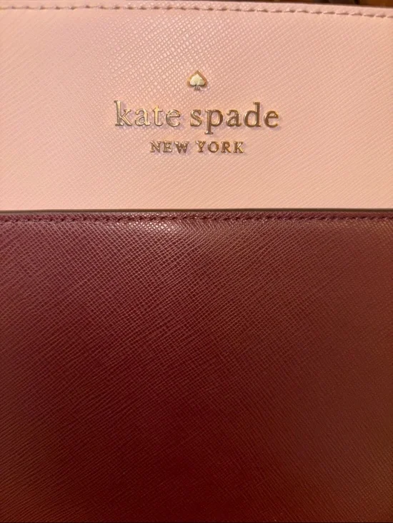 Kate Spade New York Burgundy & Blush Tote Bag + Matching Wallet Set - Picture 6 of 13